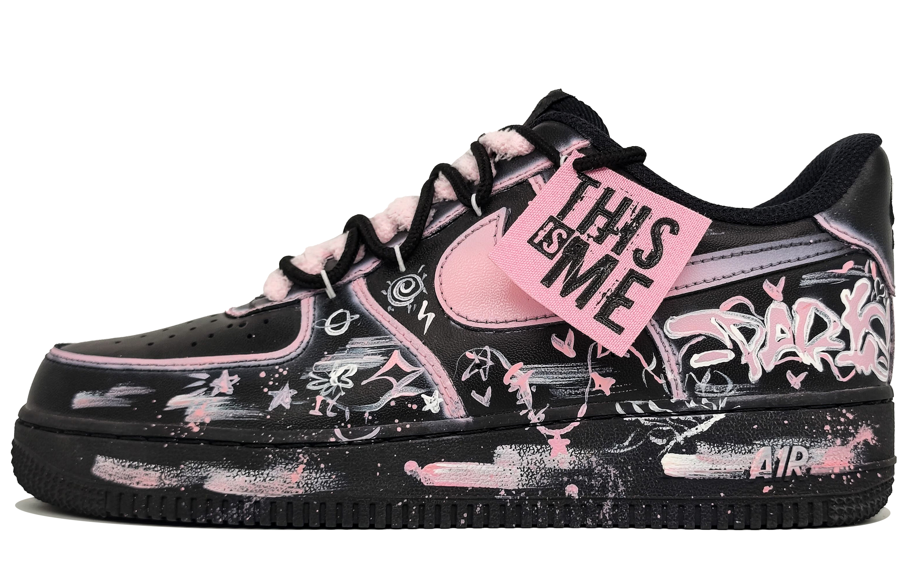 Nike Air Force 1 Abrasion Resistant Low top Skateboard Shoes Unisex Black Pink купить в интернет-магазине Yoocart с быстрой доставкой по России.