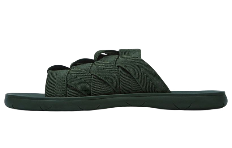 Bottega Veneta Plat Slide Slippers Men's Dark Green