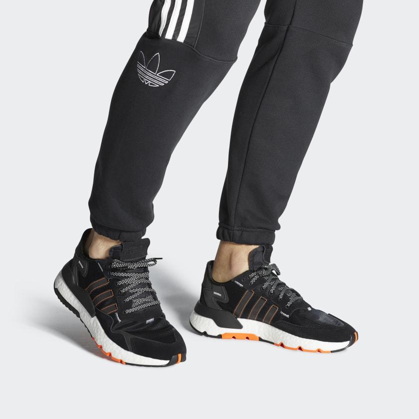 Adidas Nite Jogger Core Black Solar Orange купить в интернет-магазине Yoocart с быстрой доставкой по России.