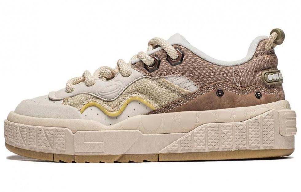LiNing 001 UNBLOCK Lightweight And Wear-resistant Low-Top Skateboard Shoes Men's Beige