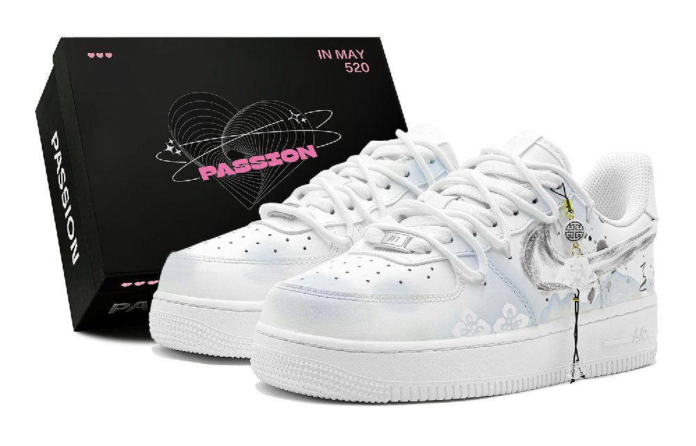 Nike Air Force 1 Slip-Resistant Impact Resistance Low-Top Skateboard Shoes GS White Blue