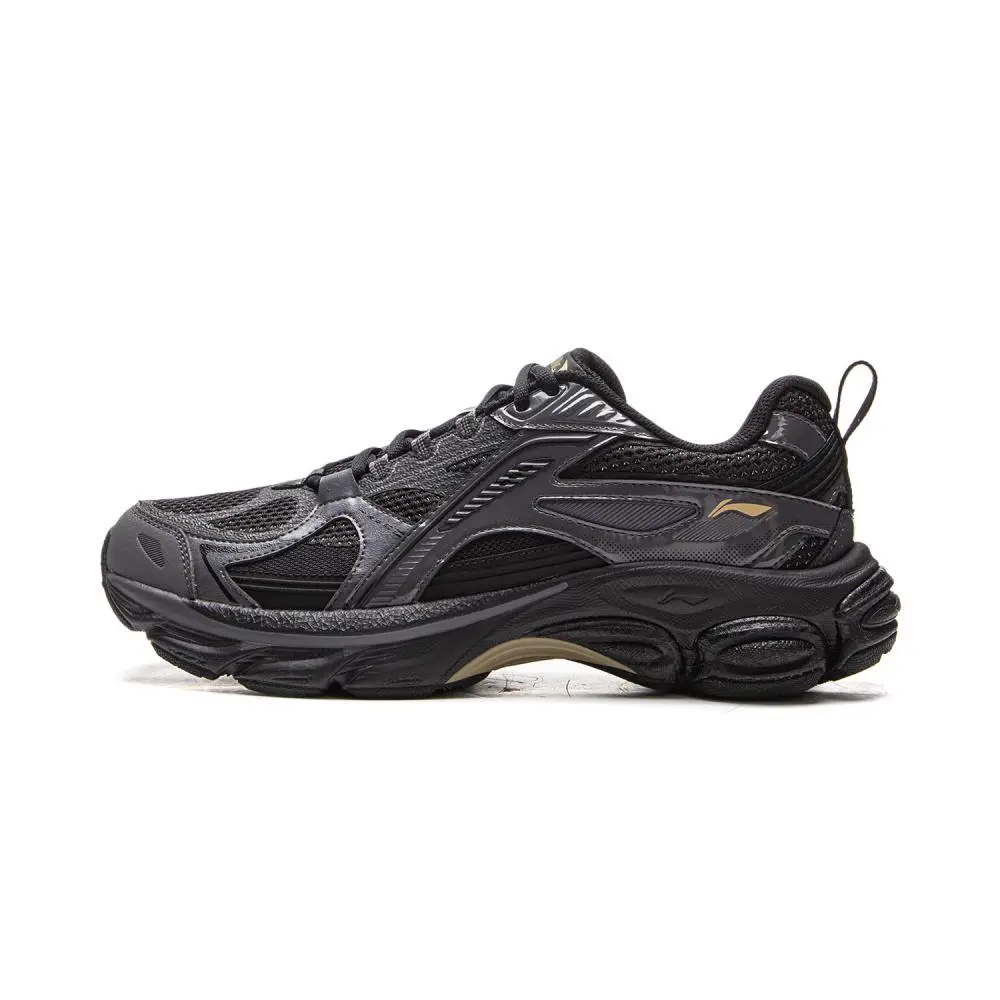 LiNing Boom Support Cushioning, Slip Resistant, Abrasion Resistant, Rebound Low Top Running Shoes Men's Black Gray