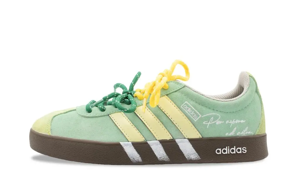 Adidas VL COURT 2.0 Lifestyle Forest Whisper Abrasion Resistant Low top Skateboard Shoes Unisex Green