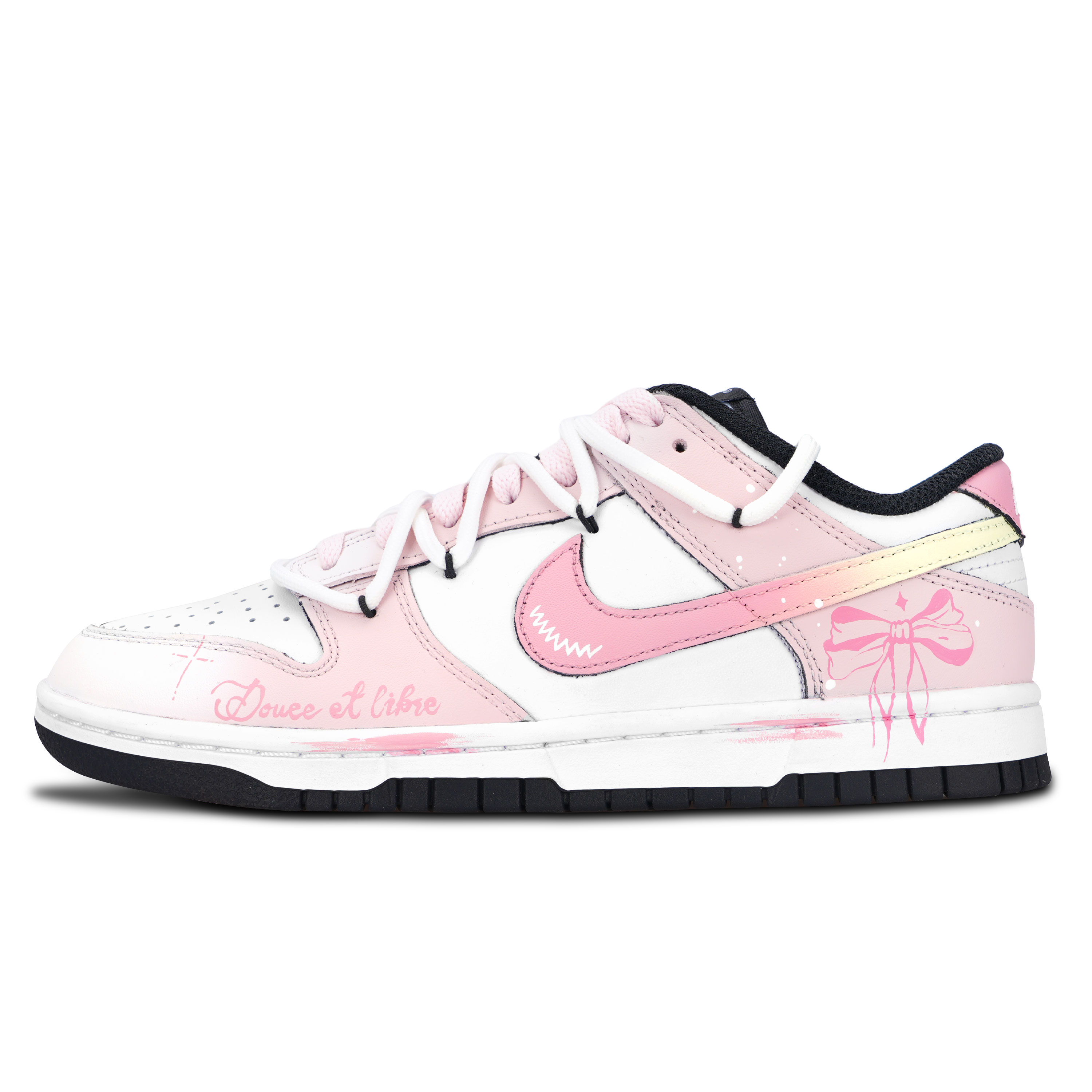 Nike Dunk Black White, Princess On The Run Abrasion Resistant Low top Skateboard Shoes Unisex Pink
