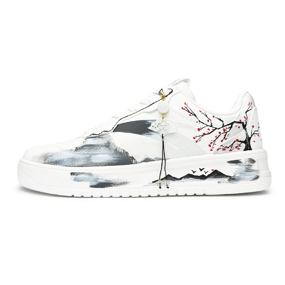 Anta Relaxed Slip Resistant, Lightweight, And Breathable Low Top Skateboard Shoes Unisex White Black