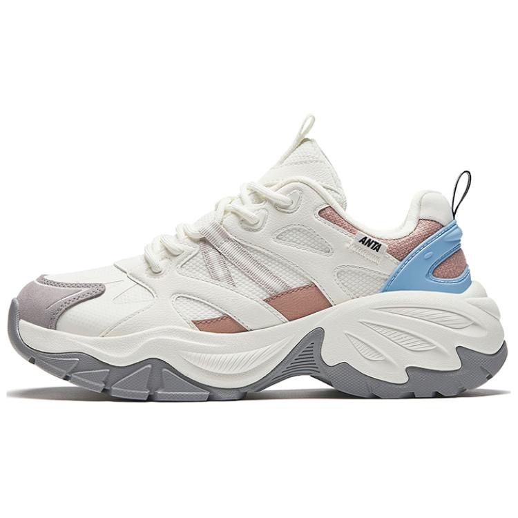 Anta Life Collection Anti-Slip Wear-Resistant Low-Top Casual Shoes Women's White Pink Gray