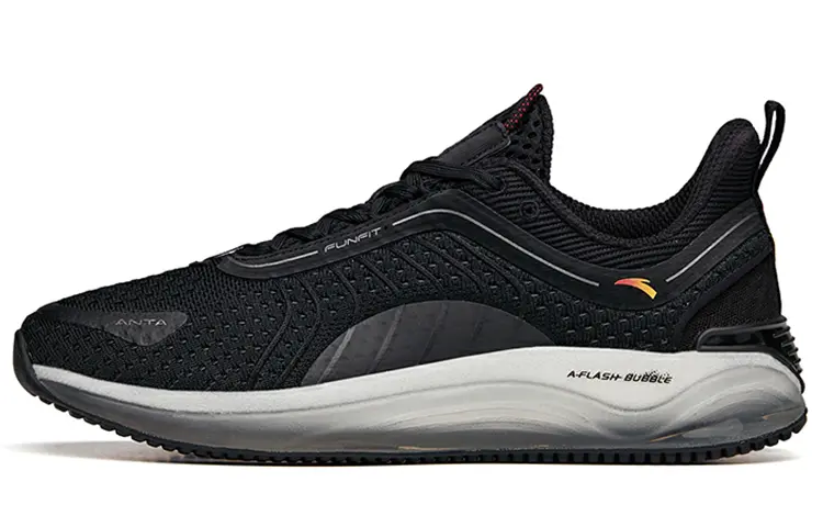 Anta Running Collection Shock Absorbers Abrasion Resistant Slip Resistant Low top Running Shoes Men's Black