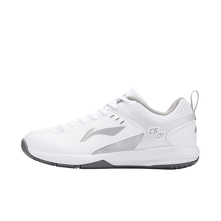 LiNing Feather Cushioning, Abrasion Resistant, Breathable, Lightweight Low top Badminton Shoes Unisex White Silver