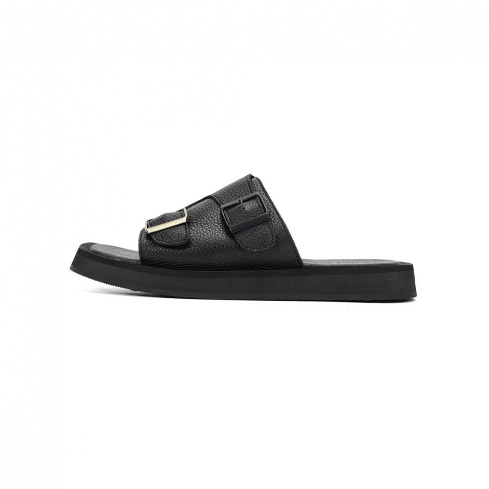 CROOKED CARD Slide Slippers Unisex Black