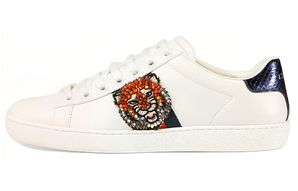 GUCCI ACE Stylish Skateboarding Shoes Women's White