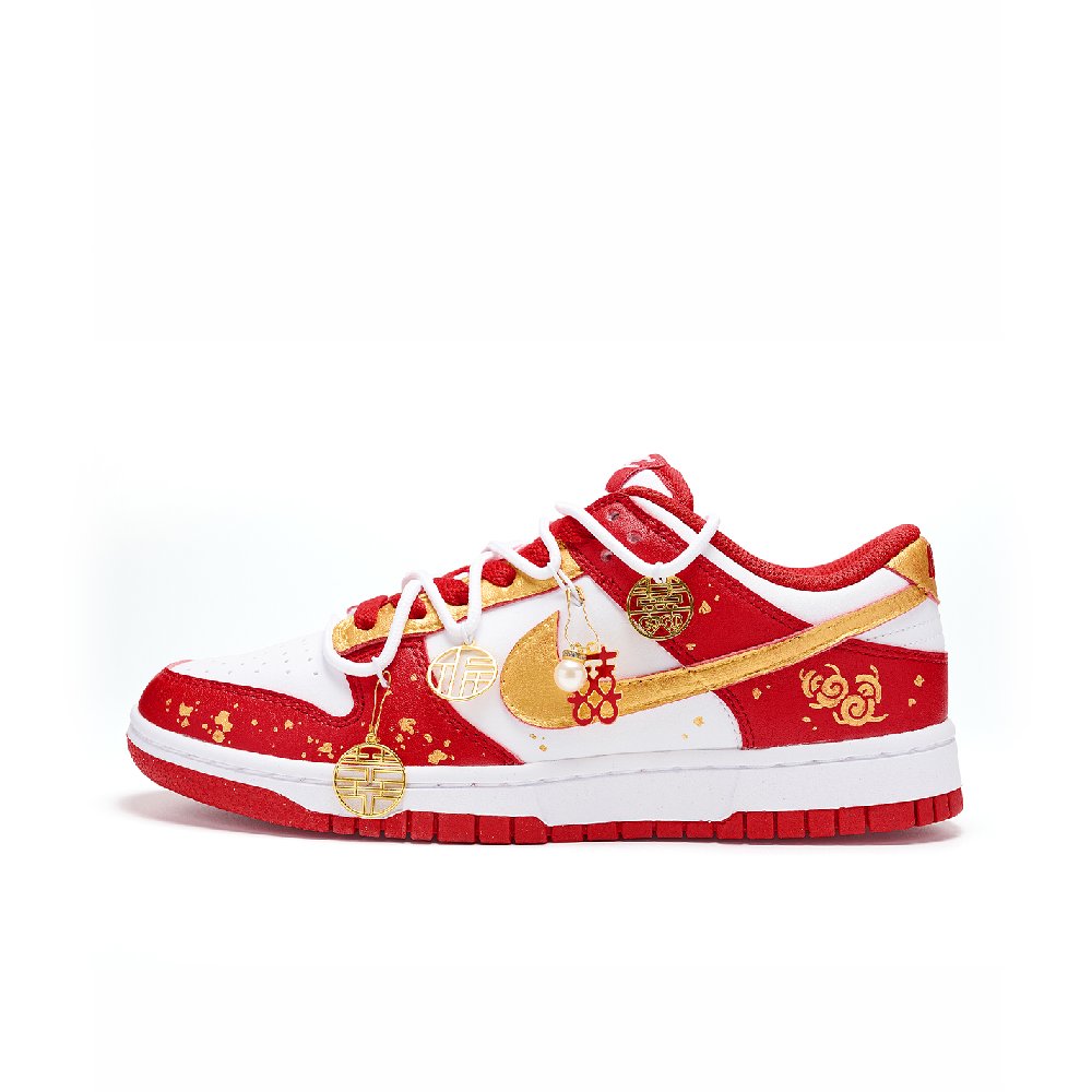 Nike Dunk Anti Slip Wear Resistant Low Top Skateboard Shoes Unisex Red