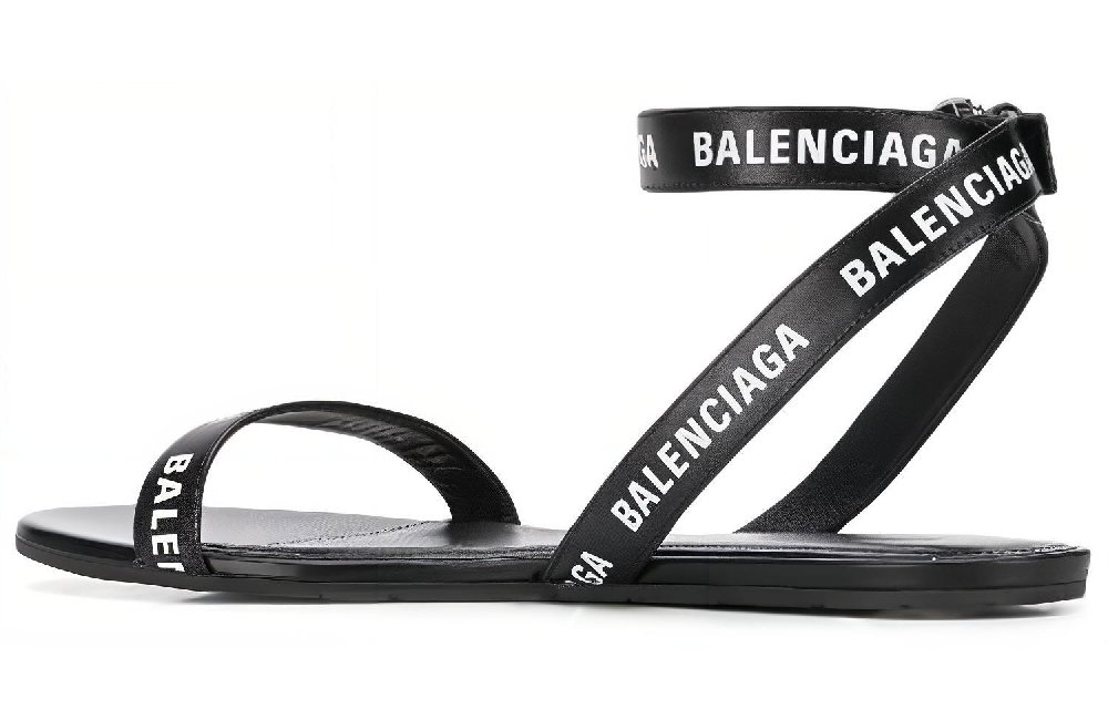 Balenciaga Round Sandal F05 Black White Women's