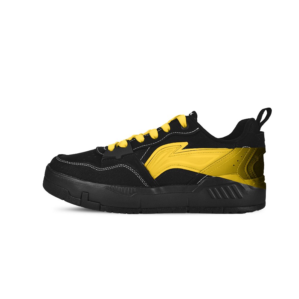 LiNing Yuan Chu Cushioning, Lightweight, Breathable Low Top Skateboard Shoes Men's Black Yellow