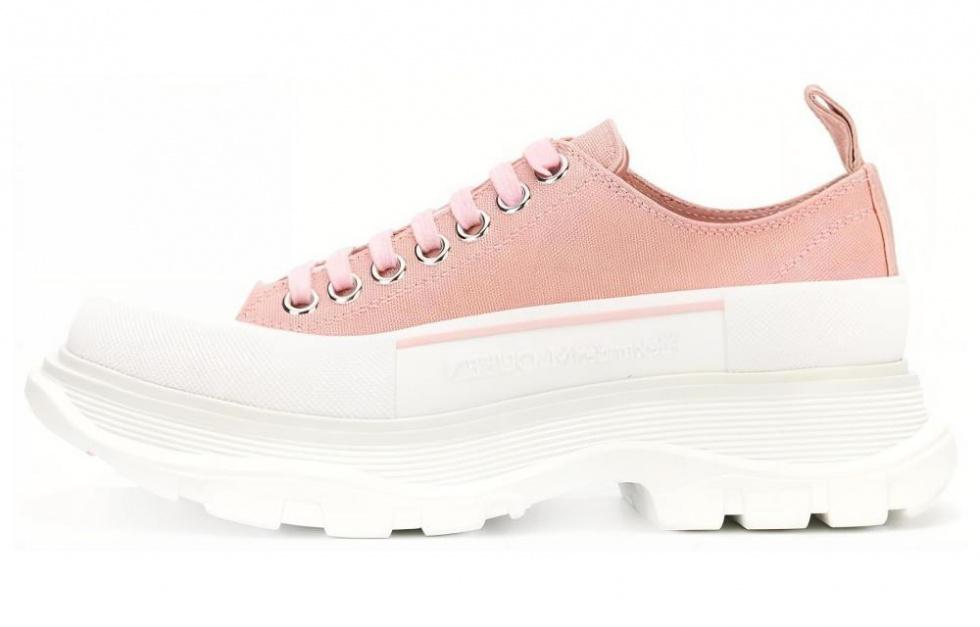Alexander McQueen Tread Slick Low Lace Up 'Light Pink White' Women's