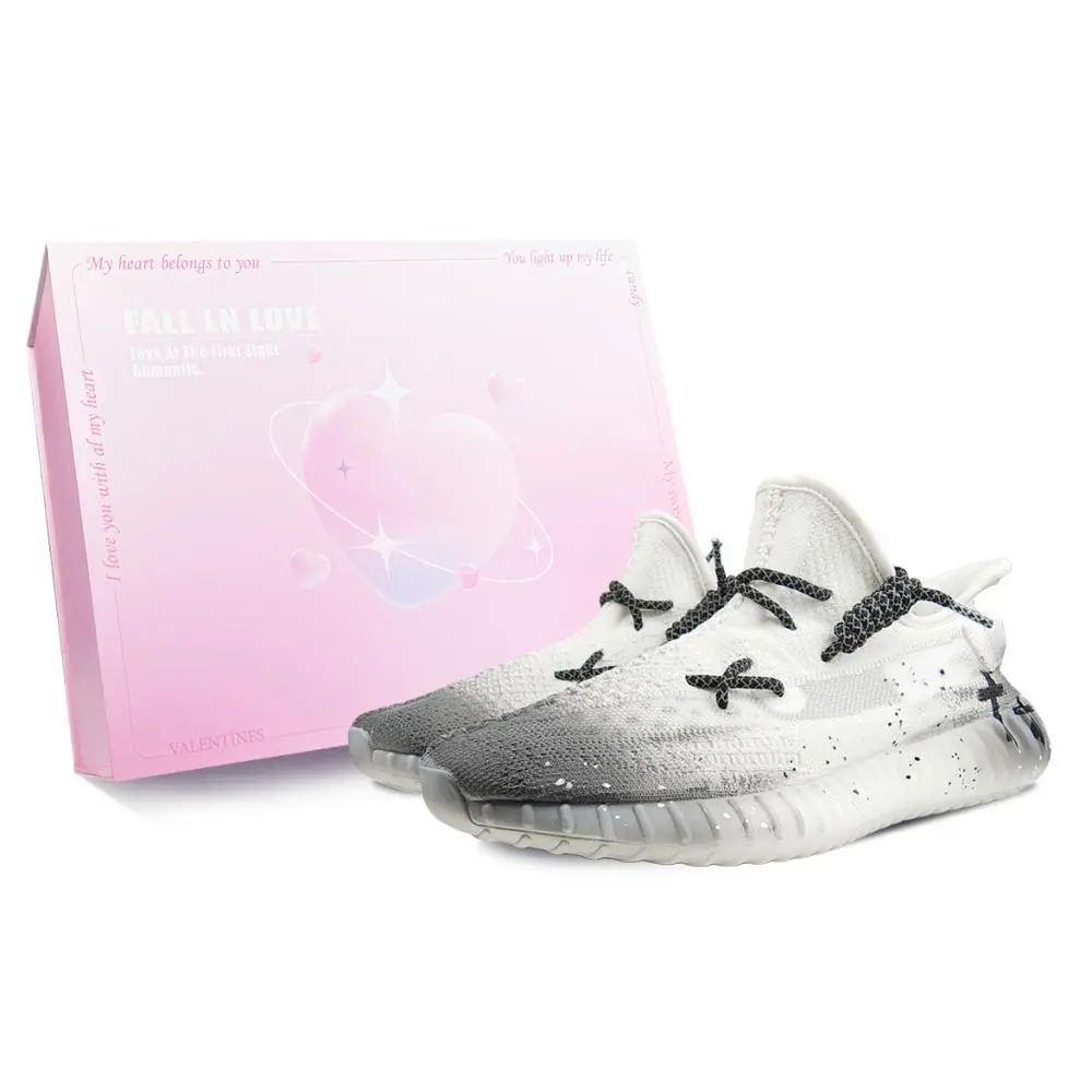 Adidas Originals Yeezy Boost 350 V2 Abrasion Resistant Low top Casual Shoes Unisex White Gray
