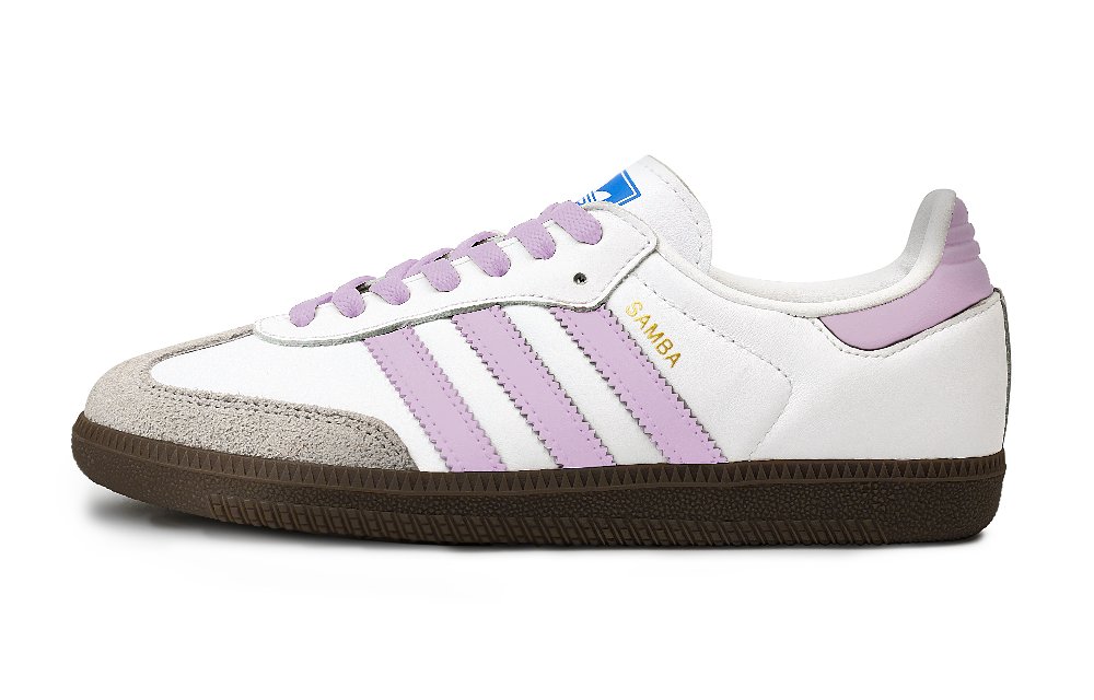 Adidas Originals SAMBA OG Wisteria Enthusiast Waterproof Cushioning Low Top Skateboard Shoes Unisex Purple