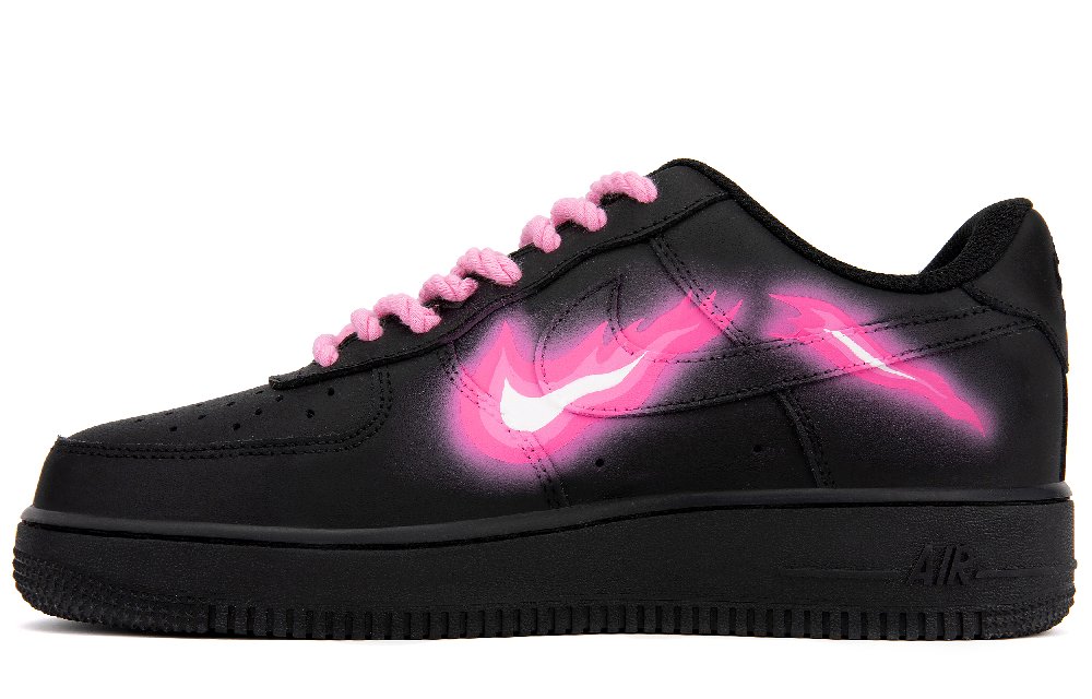 Nike Air Force 1 Slip Resistant, Abrasion Resistant, Lightweight Low Top Skateboard Shoes Unisex Black Pink
