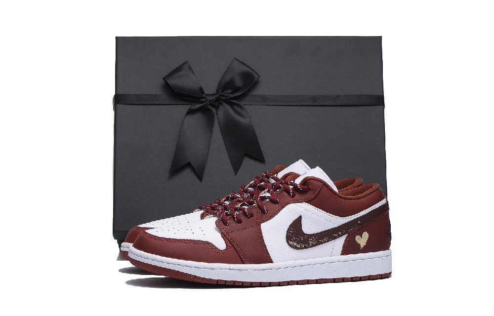 Jordan Air Jordan 1 Slip Resistant And Abrasion Resistant Coverage Low Top Vintage Basketball Shoes Unisex Red