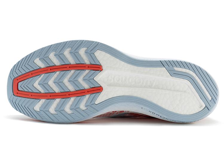 Saucony Shock Absorbers With Slip Resistant Features Low Top Carbon Plate Marathon Running Shoes Unisex White Red