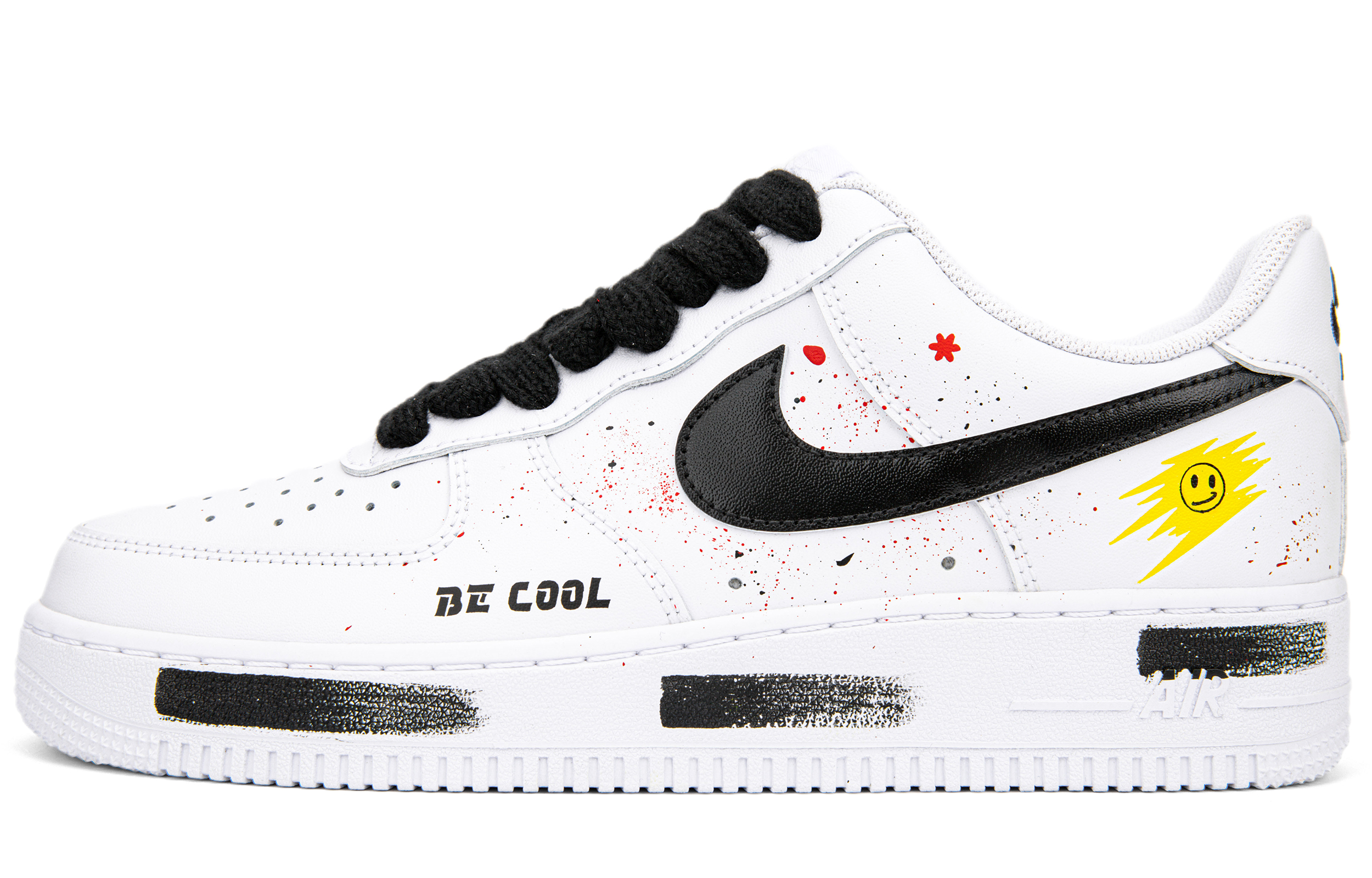 Nike Air Force 1 Air Force 1 Slip Resistant, Abrasion Resistant, Lightweight Low Top Skateboard Shoes Men's Black White