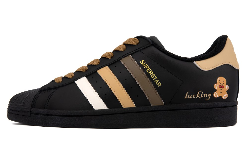 Adidas Originals SUPERSTAR Abrasion Resistant Low Top Skateboard Shoes Unisex Black Brown