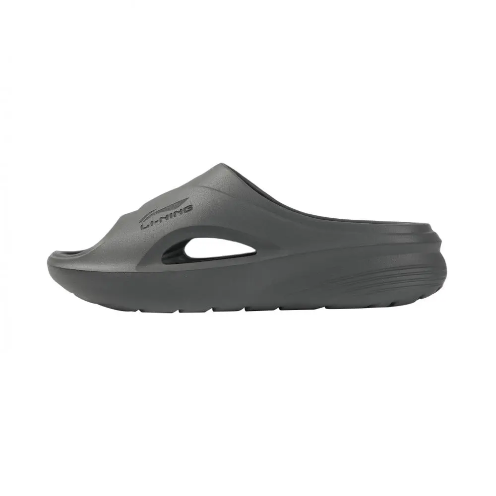 LiNing Slip Resistant Abrasion Resistant Slide Slippers Men's Dark Gray