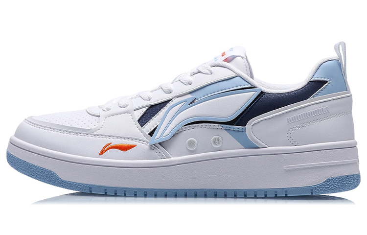 LiNing Haichuan Slip Resistant Cushioning Abrasion Resistant Lightweight Low top Skateboard Shoes Men's White Blue