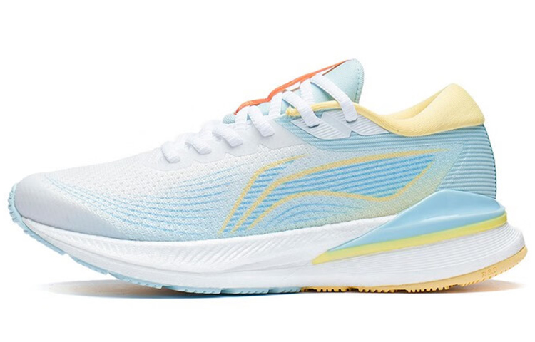 LiNing Shock Absorbers With Slip Resistant And Abrasion Resistant Properties Low Top Running Shoes Women's White Blue