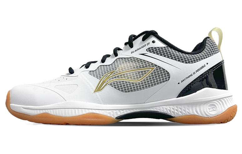 LiNing Gladiator Slip Resistant Abrasion Resistant Low top Badminton Shoes Unisex White Black
