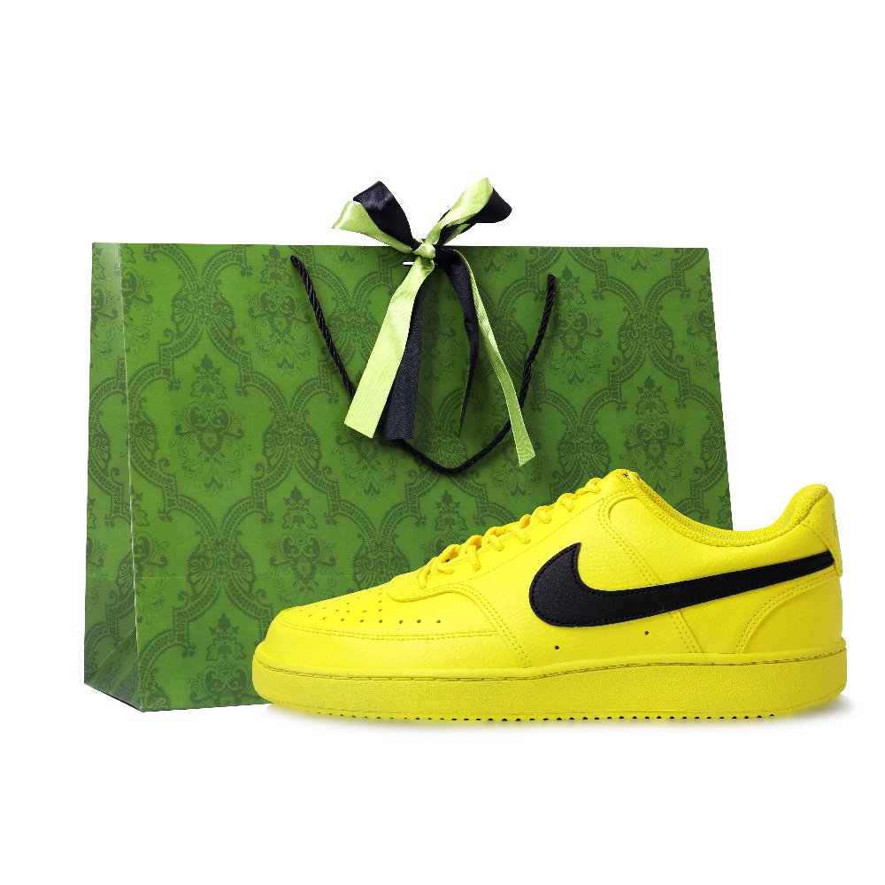 Nike Court Vision 1 Skateboard Shoes Unisex Low top Yellow Black