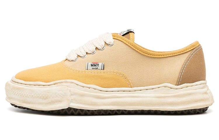 MIHARA YASUHIRO Baker Low-Top Stylish Skateboarding Shoes Women's Yellow Vintage Version