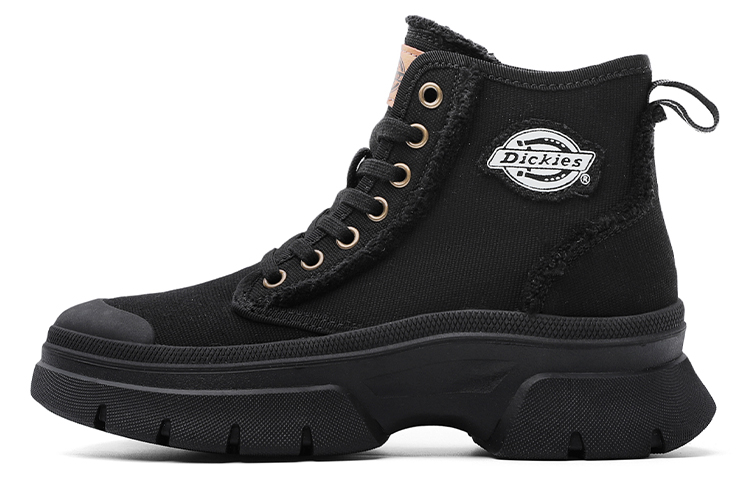 Dickies Anti-Slip Wear-Resistant Breathable Lightweight Height Increasing High-Top Canvas Shoes Women's Black