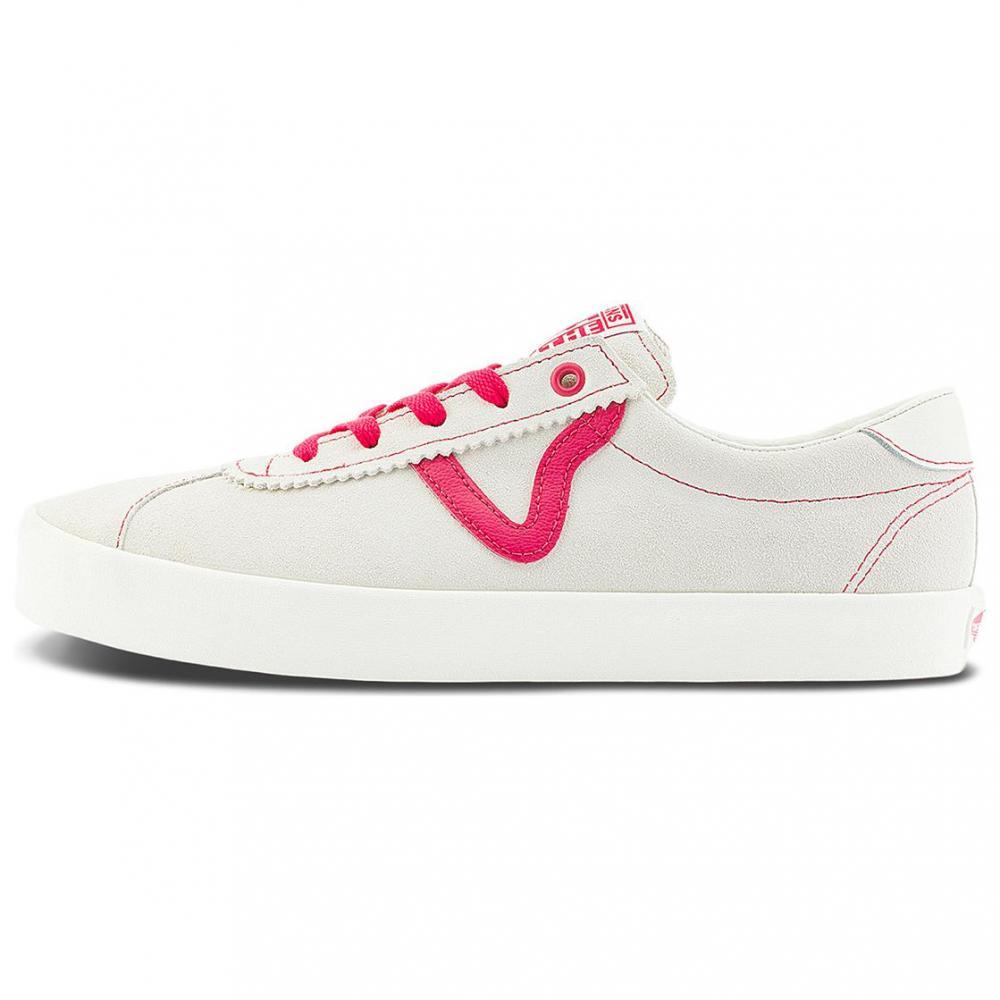 Vans Sport Low Anti-Slip Wear-Resistant Low-Top Skateboard Shoes Unisex White Red
