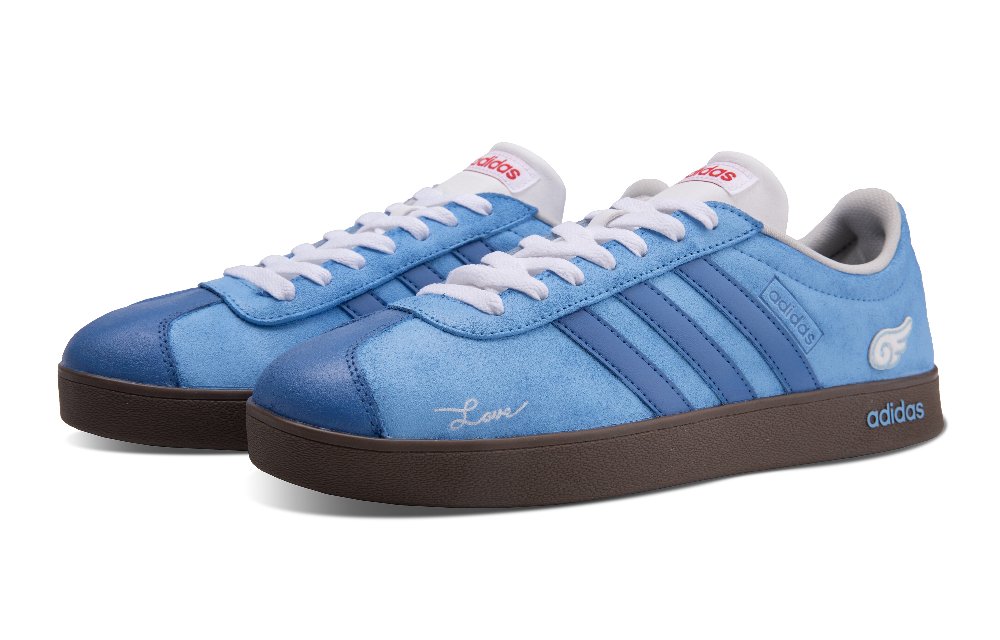Adidas Neo VL Court Lifestyle Sky Wing Words Anti Slip Wear Resistant Low Top Skateboard Shoes Unisex Blue