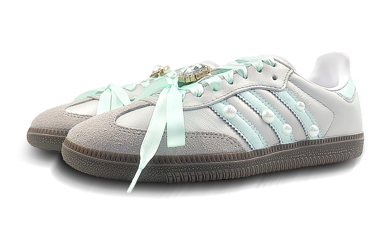 Adidas Originals Samba Low-Top Skateboard Shoes Unisex Gray Silver Green купить в интернет-магазине Yoocart с быстрой доставкой по России.