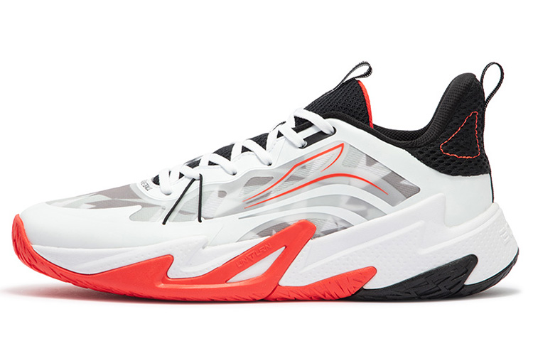 361° Basketball Shoes Men's Low top 361 Degrees White/Fluorescent Bright Dark Red