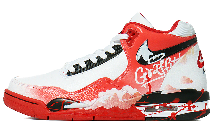 Nike Flight Legacy Mid-Top Vintage Basketball Shoes Unisex Red White