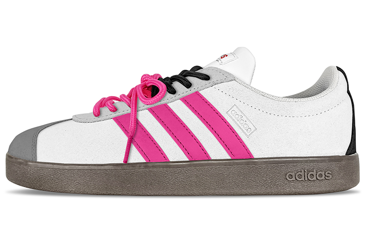 Adidas Neo Vl Court Lifestyle Low-Top Skateboard Shoes Unisex Pink Black