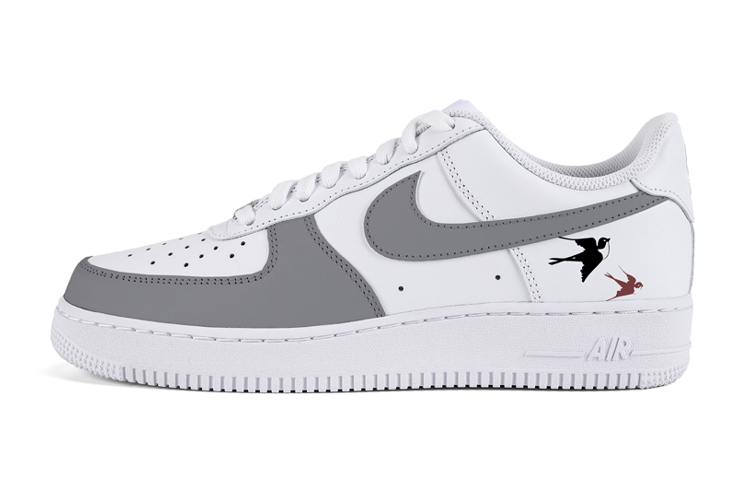 Nike Air Force 1 Air Force 1 Low-Top Skateboard Shoes Men's Gray