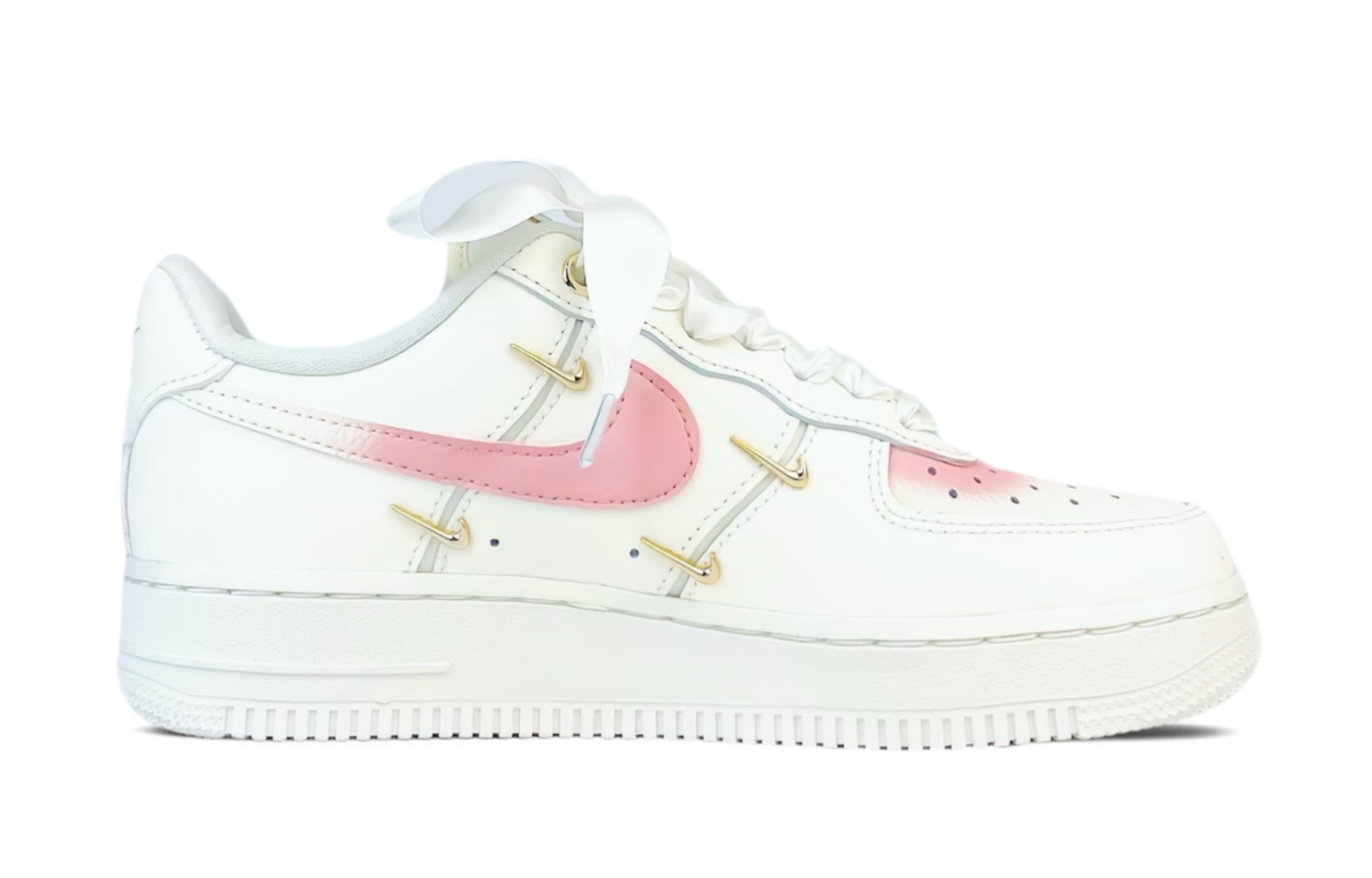 Nike Air Force 1 Anti-Slip Wear-Resistant Low-Top Skateboard Shoes Women's Pink White Gold купить в интернет-магазине Yoocart с быстрой доставкой по России.