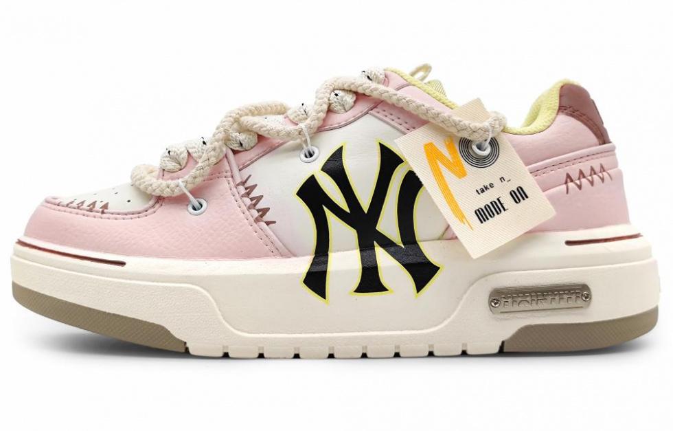 MLB Chunky Liner Slip-Resistant Cushioning Wear-Resistant Low-Top Skateboard Shoes Unisex Light Pink