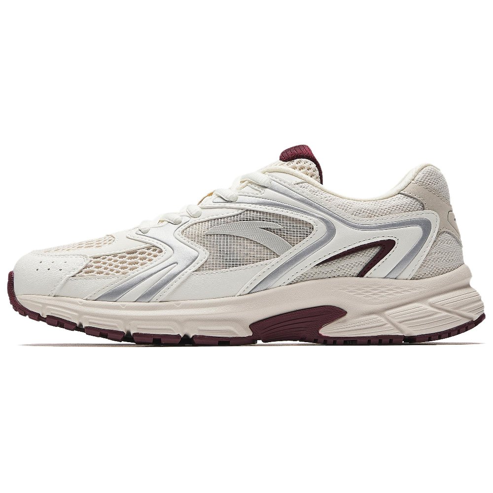 Anta Height Increasing Lightweight Breathable Low Top Casual City Commute Running Shoes Women's White Silver