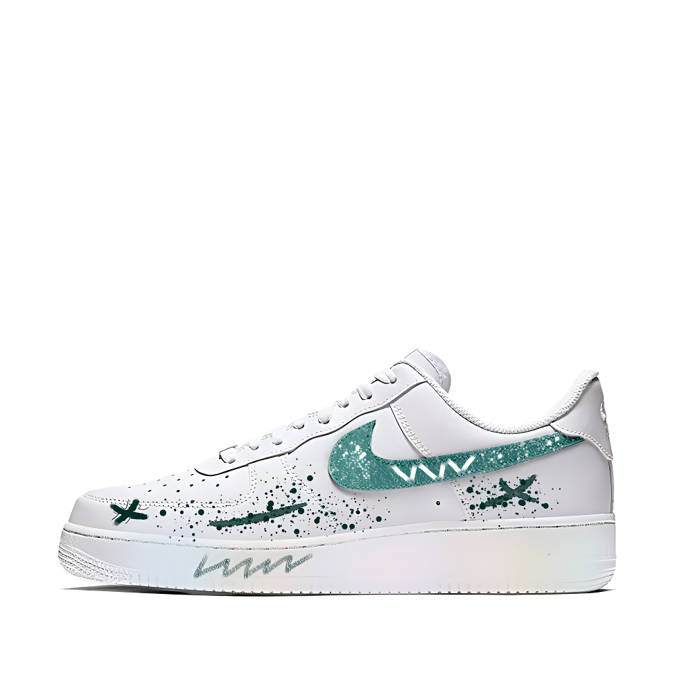 Nike Air Force 1 Forest Green Star Coverage Cushioning Abrasion Resistant Low Top Skateboard Shoes Unisex Jasper