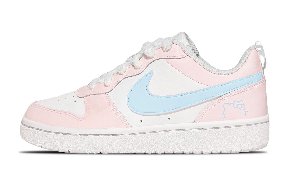Nike Court Borough 2 Low Top Skateboard Shoes Unisex Pink Blue