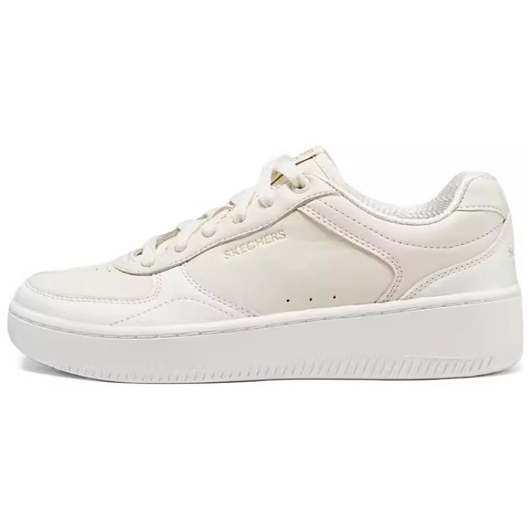 Skechers Court Classics Cushioning Lightweight Support Low-Top Skateboard Shoes Women's Ecru