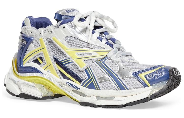 Balenciaga Runner Sneakers 'White Blue Yellow Mesh And Nylon' купить в интернет-магазине Yoocart с быстрой доставкой по России.