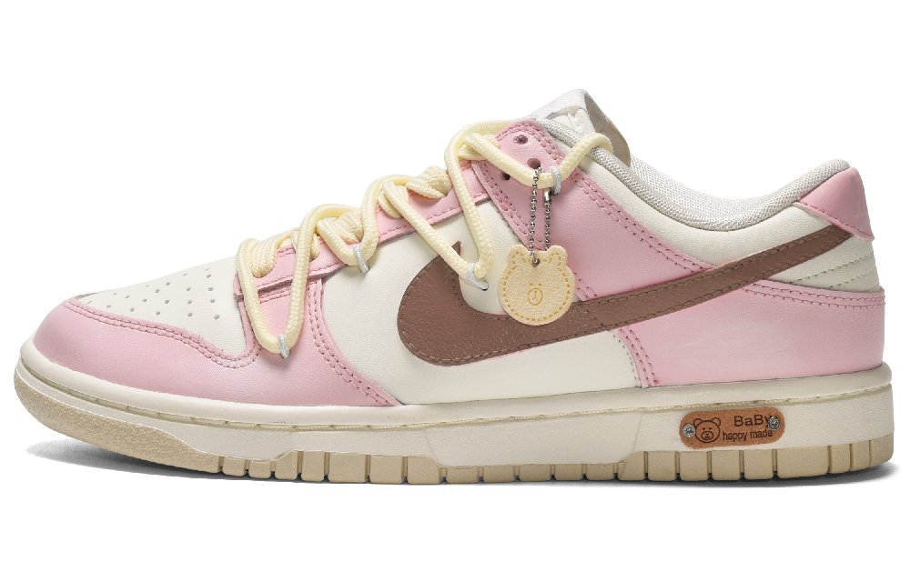 Nike Dunk CUS ID Strawberry Chocolate Low-Top Skateboard Shoes Women's Pink Yellow