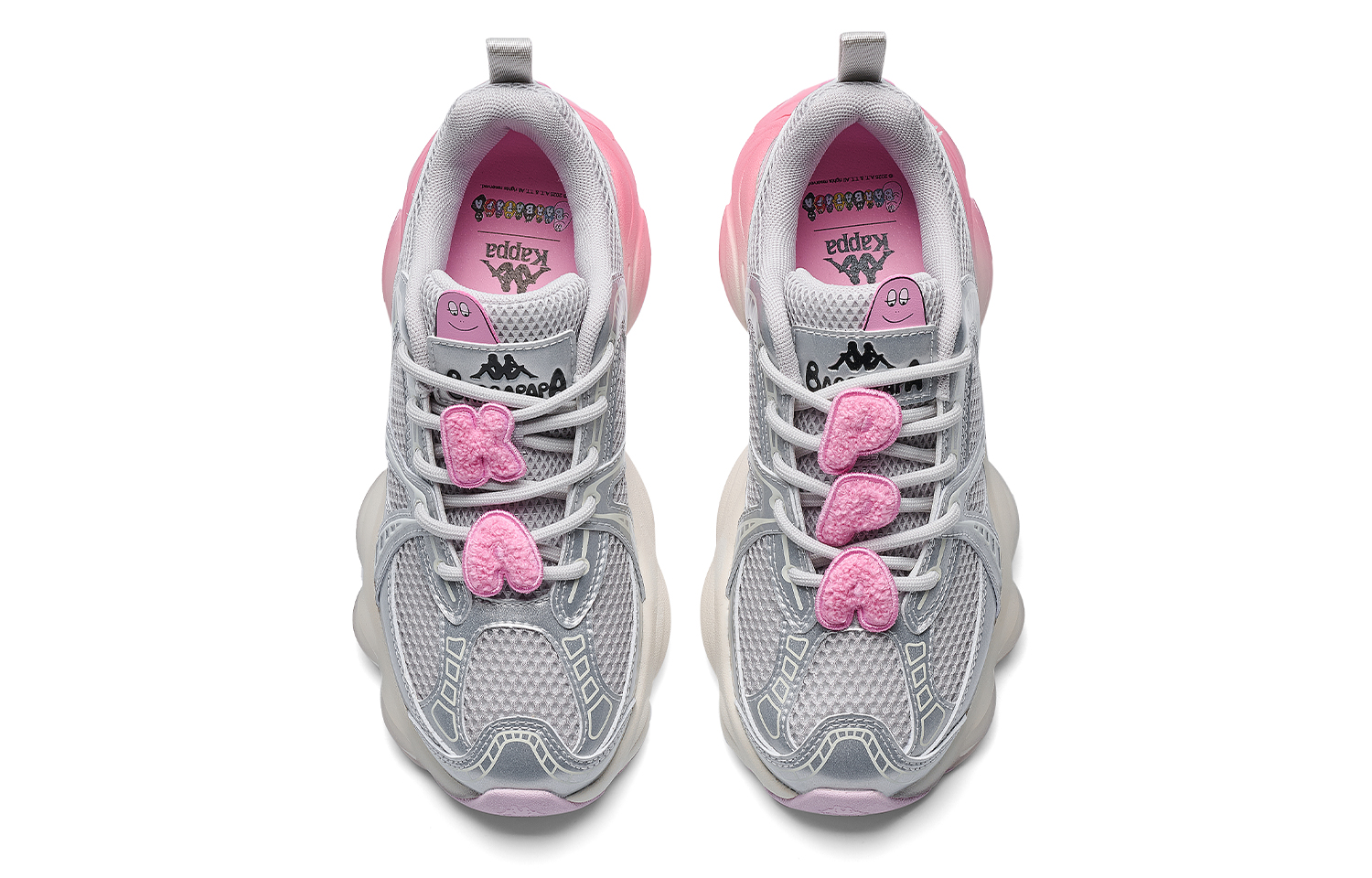 BARBAPAPA x Kappa Abrasion Resistant Low Top Casual Running Shoes Women's Cool Gray Silver Pink Peony купить в интернет-магазине Yoocart с быстрой доставкой по России.