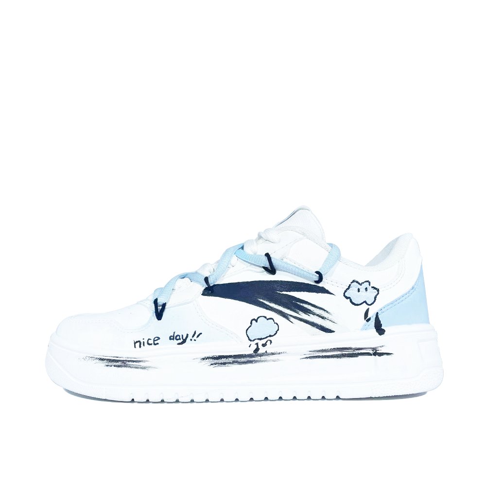 Anta Rain Strings Melody Slip Resistant Abrasion Resistant Low top Skateboard Shoes Women's Blue Black
