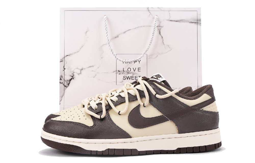 Nike Dunk Slip-Resistant Coverage Low-Top Skateboard Shoes Unisex Black Brown